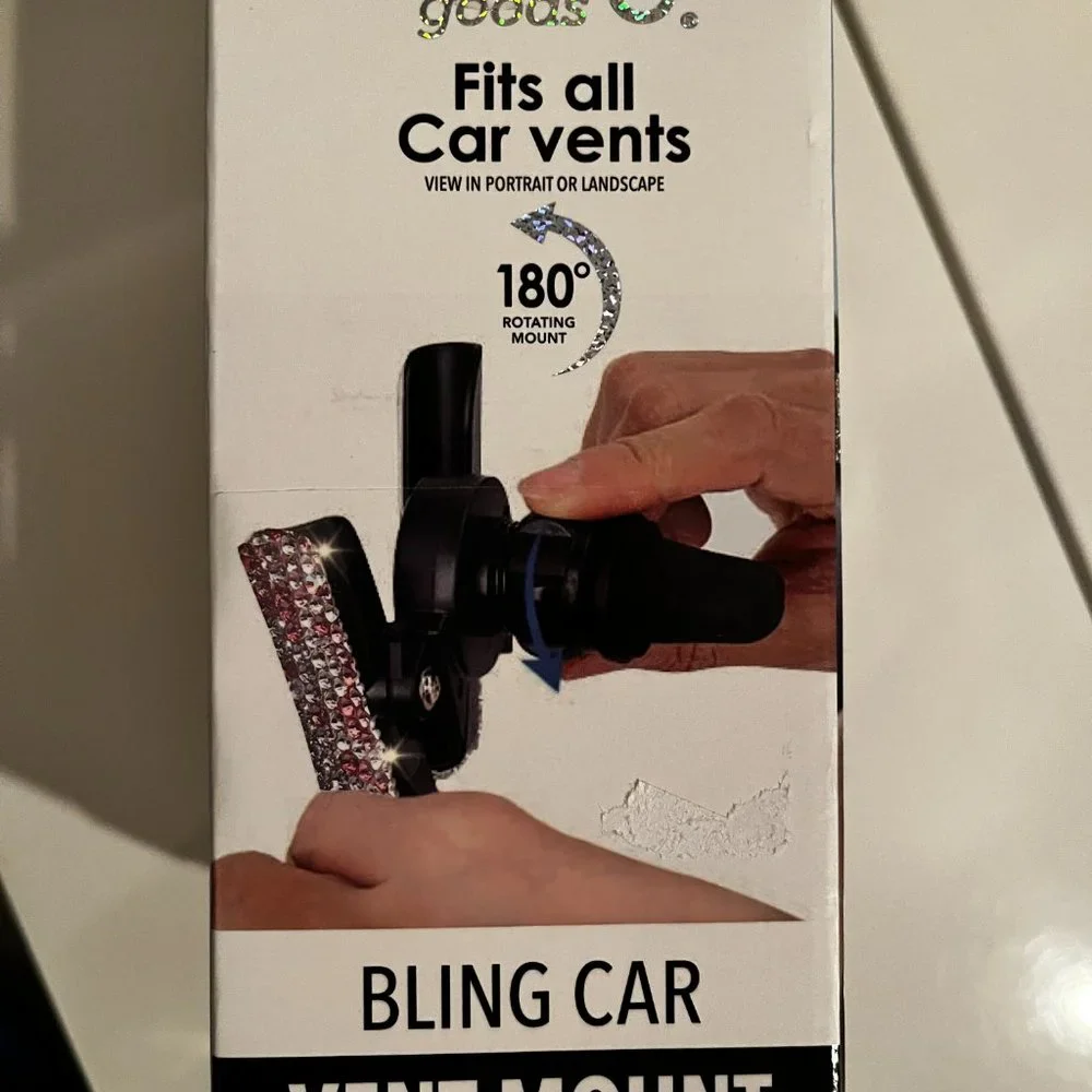 Pink and White Crystal Bling Car Vent Phone‎ Mount (new) (w/a/x)